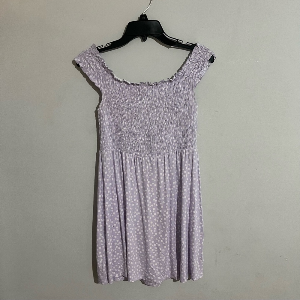 Forever 21 purple floral off the shoulder dress